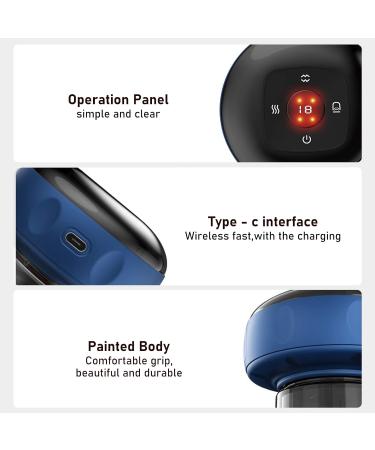 Rechargeable Electric Cupping Massage Device - 6/12 Gear Professional Intelligent Therapy | Portable Cupping for Home Office & Travel (Blue) - Buy Online on GoSupps.com