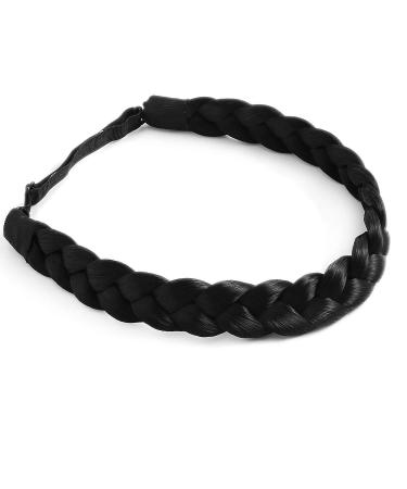 STHEJFB Braid Headband - Messy Wide Chunky Fluffy Hairpiece - Black 1B - Buy Online on GoSupps.com