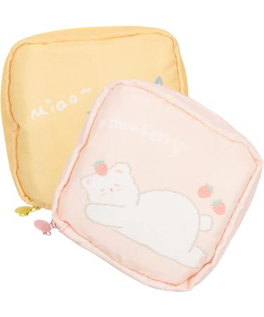 Healifty Cartoon Wallet & Pouch Set | Cute Outdoor Sanitary Pad Bag | High Capacity Handbag | Menstrual Pad Organizer - Assorted Colors (6 Pcs) - Buy Online on GoSupps.com