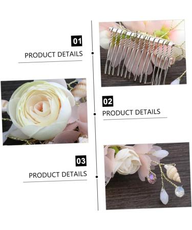 FRCOLOR Bridal Hair Comb French Side Combs Flower Headpiece Hanfu Hair Pin Rhinestone Barrettes for Women Wedding Hair Accessories Alloy Bride Crystal Spun Yarn Pink - Buy Online on GoSupps.com
