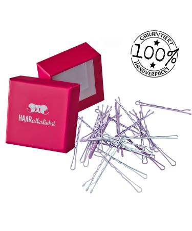 30-Pack Hair-Like Loved Bobby Pins Clips | White Pink & Purple | 5cm with Pink Storage Box - Perfect for All Hair Types - Buy Online on GoSupps.com
