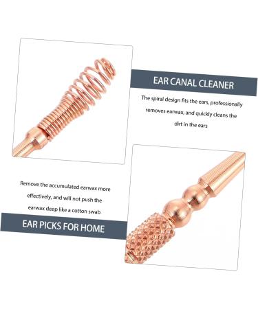 FRCOLOR Rose Gold Ear Cleaning Tool Spiral Scoops Earwax Digger and Easy-Clean Surface for Safe Ear Care - Buy Online on GoSupps.com