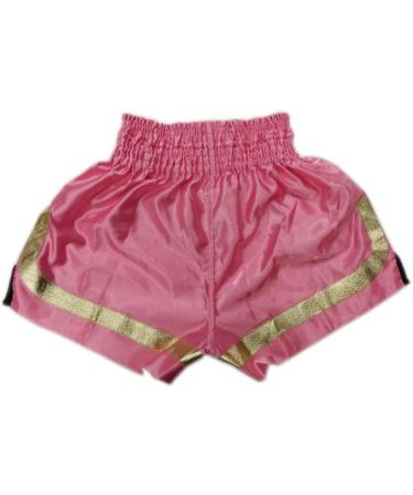 Woldorf USA Satin Royal Pink Gold MMA Boxing Muay Thai Shorts - X-Large - Buy Online on GoSupps.com
