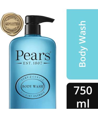 Pears Body Wash (750ml) Pure and Gentle Mint Extract | Made With Natural Oils and Soap Free | Nourishing Moisturisation and Natural Extracts - Buy Online on GoSupps.com