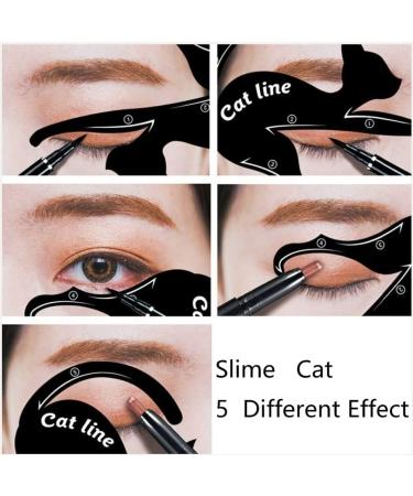 YLOIJO 8Pcs Cat Eyeliner Stencils - 4 Sets 2 in 1 Cat Shape Template for Quick Smoky Eye Makeup - Matte PVC Material for Precise Application - Buy Online on GoSupps.com