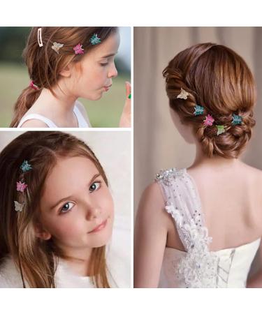 50 Pack Mini Butterfly Hair Clips in 12 Gradient Colors - Cute Hair Accessories for Women and Girls with Box Packaging - Buy Online on GoSupps.com