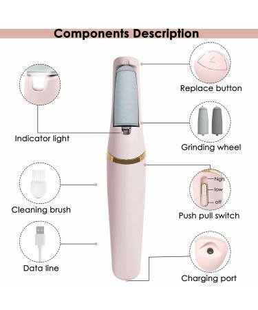 Jooayou Electric Foot Callus Remover | Rechargeable & Waterproof | 2 Roller Heads | 2 Speed | Professional Pedicure Set for Cracked Heels - Buy Online on GoSupps.com
