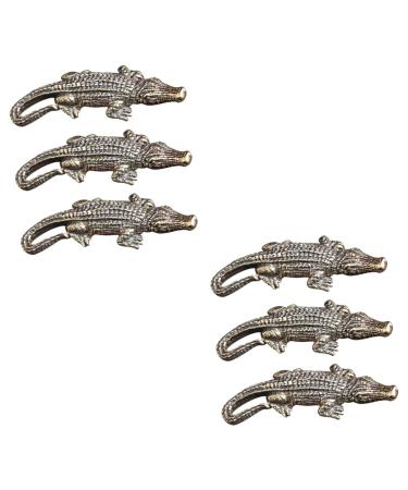 COHEALI Alligator DIY Pendant 6 Pcs Crocodile Ornament Miniatures Figurines Car Bling Accessories for Women Brass Craft Pendant Bronzex2pcs 6X2.4X1CMx2pcs