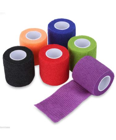 steri Strips Elastic wrap Elastic wrap bat Grip Tape Self Adherent Wrap Fabric Cloth Adhesive Tape Wrist Ankle Gauze Tape Supplies Elasticity Red Medium