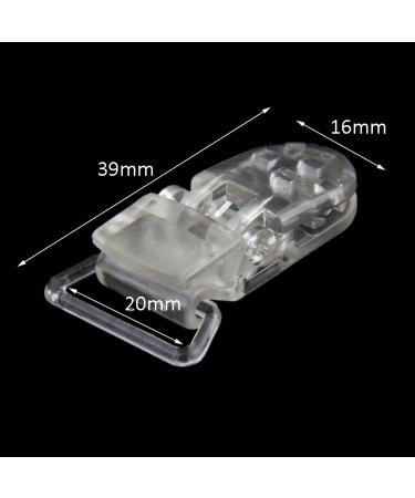 Pack of 10 Clear Plastic Clips - Multifunctional Pacifier Holders | 39 x 16 mm | International Shipping Available - Buy Online on GoSupps.com
