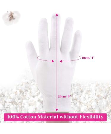 Moisturizing Gloves for Over Night Bedtime | Premium Cotton | Eczema Dry Sensitive Skin Therapy | Secure Wristband | One Size Fits Most - 6 Pairs - Buy Online on GoSupps.com