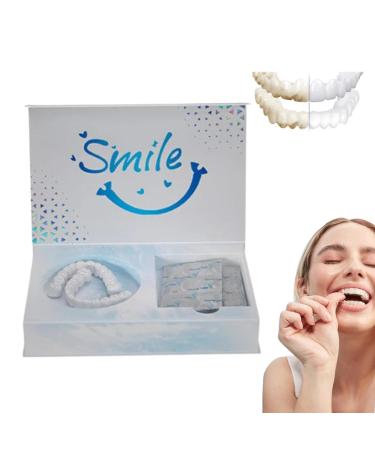 Moldable Dentures Silicone Denture Moldable False Teeth Silicone Reline enture Set Upper and Lower Denture Reline Kit for Men and Women (1 Set)