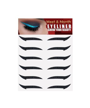 Zeaybsr Eyeliner sticker 6 pairs black thick eyeliner sticker reusable eyeliner sticker easy to attach and remove (GT2205)