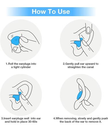 6 Pairs Reusable Silicone Gel Earplugs - Waterproof Noise Suppressive Earplugs for Swimming Sleeping & Snoring - Adult & Children (Blue) - Buy Online on GoSupps.com