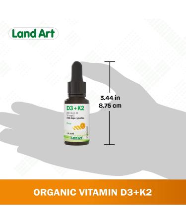 Certified Organic Vitamin D3 & K2 (MK7-Natto) - 490 Drops- Support Your Bones Immune System - Non-GMO - Gluten Free - Made in Canada (13.5 ml (Pack of 1)) - Buy Online on GoSupps.com