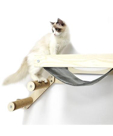 HeyKitten Stud Mounted Suspension Cat Hammock and Floating Climbing Stairs Combo, for Cat Lounging, Napping, Sleeping, Playing, Climbing, and Jumping Hammock/Lader Combo
