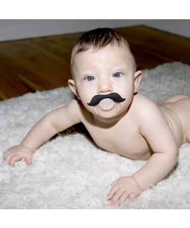 Hipsterkid Mustachifier Pacifier 0-6 Months | BPA-Free Orthodontic Silicone Nipple | Gentleman Black Mustache Binkies for Babies, Newborns & Infants - Buy Online on GoSupps.com