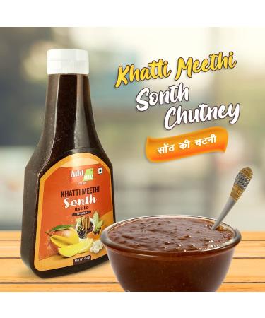 Homemade Khatti Meethi Sonth Chutney 450gm - Sweet and Sour Sauce Dip for Chaat - Red Chutney for Bhelpuri and Pani Puri - 450g - Buy Online on GoSupps.com