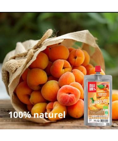 Mulebar - Sport Energy Compote - Apricot - 65g - Organic - Vegan - Gluten Free - Resealable - Made in France - Buy Online on GoSupps.com