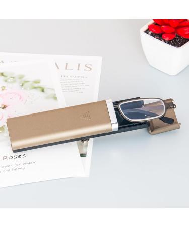 Cokobin Ultra-Light Reading Glasses - Metal Frame Ultra-Thin Visual Aid Full Frame Includes Glasses Case - 1 Diopter for Men & Women (Gray) - Buy Online on GoSupps.com