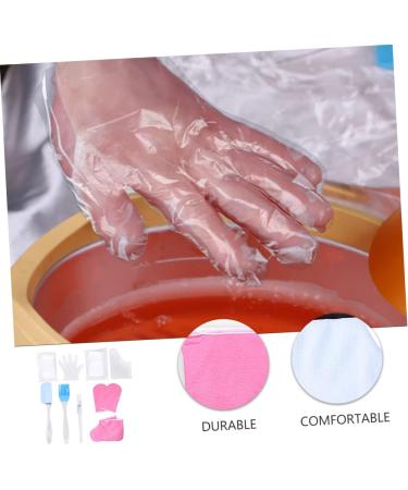 Housoutil 1 Set Hand and Foot Care Set Paraffin Bath Liners Bath Accessories Soothing Skin Warmer Japanese Hair Stick Sand off Mitt Pink Work Scrub Spa Plastic Gloves (foot Covers) 17.5x6cm Pink - Buy Online on GoSupps.com