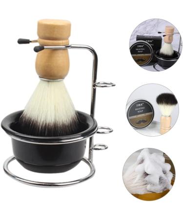 Beavorty Shaving Foam Bowl & Badger Brush Set - Essential Men's Grooming Kit for Travel | Black 12x8.5cm - Buy Online on GoSupps.com