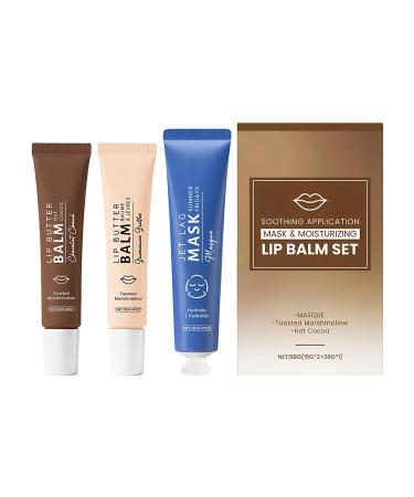 Lip Balm - Moisturizing Cream Kit | Flavored Lip Balm with Face Mask - For Travel Trips Vacations Valentine's Day Makeup Facial Pores