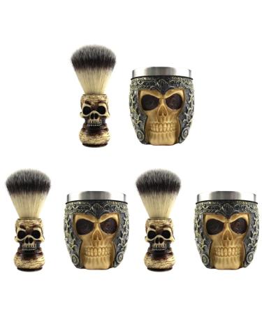 Beaupretty 3sets natural style facial skull trimmer heat -like tools pattern foam manual cup of handle head shells daily hair cleaning male bowl insulation tools