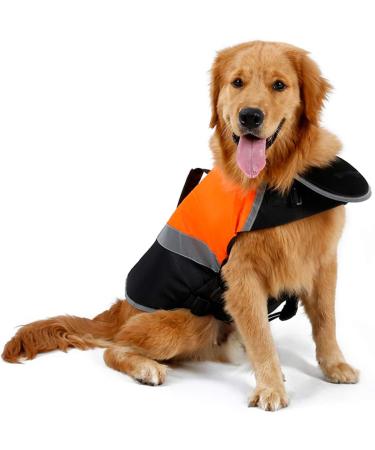 Rantow Dog Life Jacket with Superior Buoyancy & Rescue Handle - High Visibility Float Coat Dog Lifesaver Vest in Beach Pool Boating Safety Swimsuit Preserver (M Orange) M Orange - Buy Online on GoSupps.com
