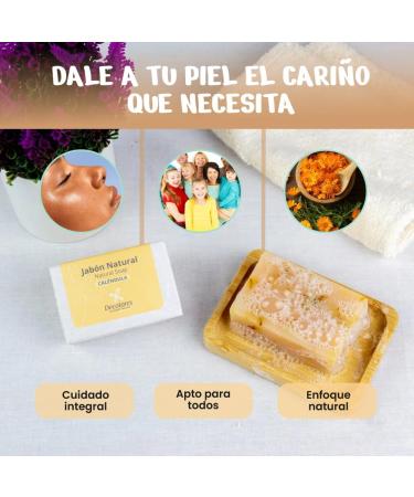  Decolores Decolores | Natural Calendula Soap | 100g | Solid Soap | Natural and Handmade Soaps | Facial and Body Use | Nourishing | Softens Your Skin | Regenerative and Healing Power - Buy Online on GoSupps.com