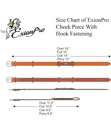 ExionPro Bridle with Hook Fastener (16mm) Replacement Cheek Piece Black Small (Pony) Size | International Shipping Available - Buy Online on GoSupps.com