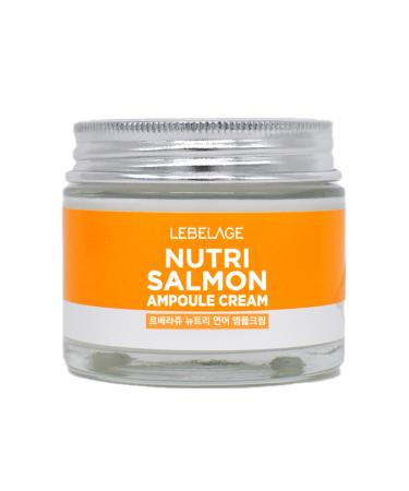 LEBELAGE Nutri Salmon Ampoule Cream 2.36 oz - Anti-Aging & Hydrating Face Moisturizer with Omega 3 & Vitamin Enriched Ideal for Skin Firmness and Radiance Nutri Salmon 2.36 Fl Oz (Pack of 1)
