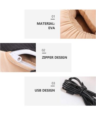 Buy Holibanna USB Foot Warmers - Fluffy Heated Slippers for Winter | Electric Heating Cushions in Camel Color - Perfect for Office Comfort - Buy Online on GoSupps.com