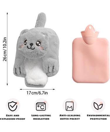 Outproof 1L Heat Bottle with Soft Cover - Portable Warm Water Bottle for Kids & Adults | Ideal Gift for Women - Gray - Buy Online on GoSupps.com
