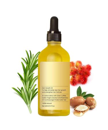 Natural Hair Growth Oil Hair Growth Oil for Thicker Fuller Looking Hair Hair Growth Oil with Rosemary Oil Argan Oil Coffee Oil Castor Oil Suit for Men and Women Yellow