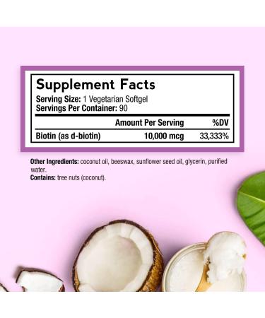Doctor's Recipes Biotin 10,000 mcg for Hair Growth, Skin & Nails - Non-GMO Vegetarian Softgels - 3 Month Supply - Buy Online on GoSupps.com