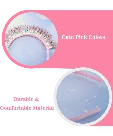 Sibba Birthday Crown Beautiful Headband Glitter Birthday Hairband Shiny Tiara Cute Hair Accessories Happy Birthday Crowns Fit Women Girls Party Take Photos Decorations Gifts (Pink) - Buy Online on GoSupps.com