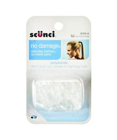 Scunci Clear No Damage Poly Bands 52 Count - Gentle Hair Elastics - Buy Online on GoSupps.com