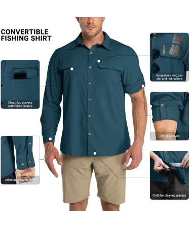 Men's Long Arm Quick-Drying Outdoor Function Shirt - Breathable Casual Sports Shirt for Hiking & Camping | Dark Green XXL - Buy Online on GoSupps.com