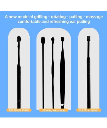 MJIYA Ear Pick Earwax Removal Kit - Black 6 Pcs Ear Cleansing Tools with Storage Box - Buy Online on GoSupps.com