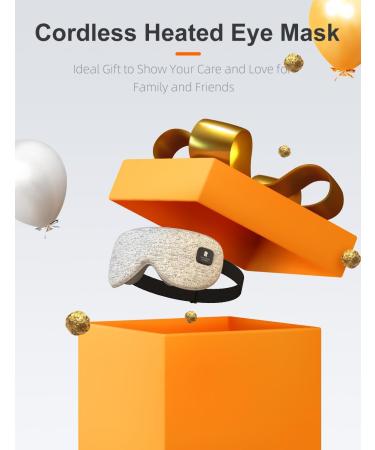 Cordless Heated Eye Mask - Birthday Gift for Migraines, Eye Strain, Dark Circles - Relaxing Heat Therapy for Wife/Man - Dry Eye Relief - Buy Online on GoSupps.com