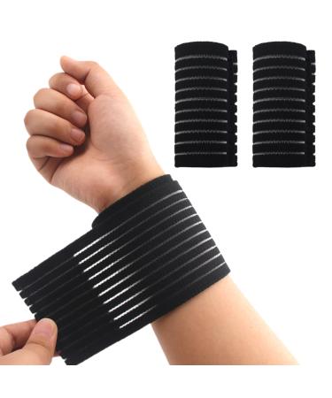 Wrist Brace 2 PACK Wrist Wraps for Carpal Tunnel for women and men. Carpal Tunnel Wrist Brace Wrist Compression Strap Hand Brace Wraps for Adult Working Out Tennis and Fitness Highly Elastic Black