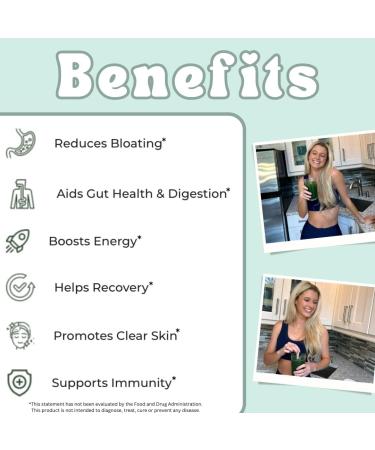 Kiala Nutrition Super Greens Powder - Digestive Health & Bloating Relief for Women with Spirulina - Tropical Splash - Buy Online on GoSupps.com