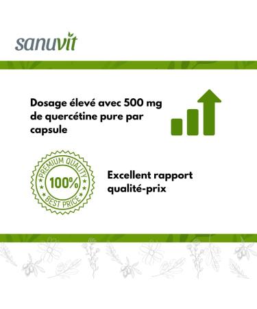 Sanuvit - Quercetin 500 mg capsules | High dose | High bioavailability and tolerability | Vegan | 120 capsules - Buy Online on GoSupps.com