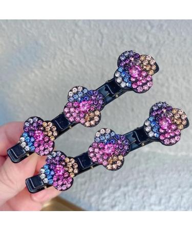 2024 New Sparkling Crystal Stone Braided Hair Clips Mini Waterproof Rhinestone Hair Clips Braided Hair Clips Multi Clip Hair Barrette and Hair Braid Clips for Women and Girls (4pcs-b) - Buy Online on GoSupps.com