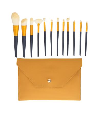 ZJchao 12-Piece Makeup Brush Set | Beginner Eyeshadow Powder Blush & Concealer Brushes with Orange PU Case - Perfect for International Shipping - Buy Online on GoSupps.com