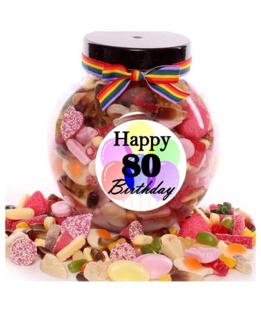 80th Birthday Personalised Sweet Jar - 1800g