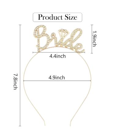 Casoty Gold Bride Tiara - Rhinestone Bachelorette Headband for Wedding Party | Bridal Shower Gift - Buy Online on GoSupps.com