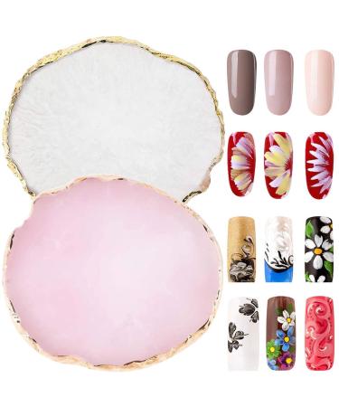 Harz nail art pallet found 2 pieces gel polish holder color mixing pigment plate palette with gold rim for nail diy design nail art