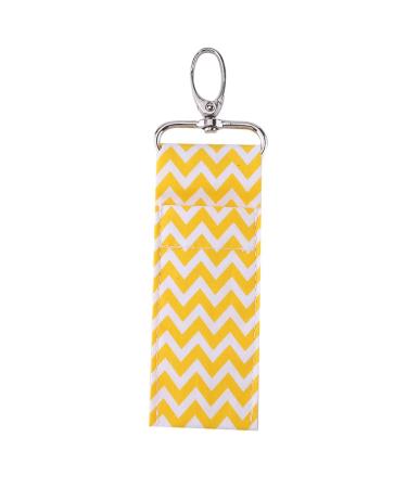 Mod le de motif d'onde porte-rouge l vres Keychain Pouche m res jaune gris noir rose clair violet bleu marine mini charme de mode praticienne cl s sac dos sac dos (Couleur jaune)